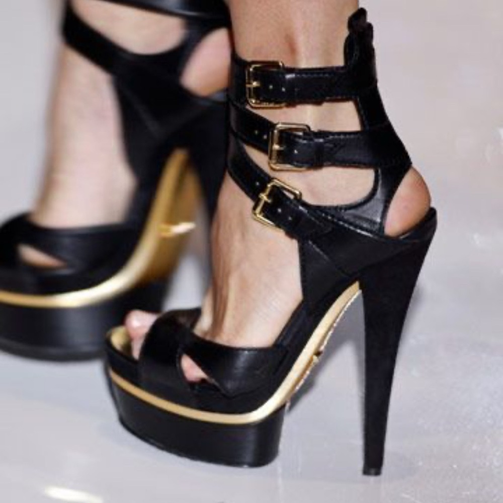 100% Authentic Gucci Iman Ankle Strap Leather Suede High Platform Heels Sz 36 - Picture 14 of 14